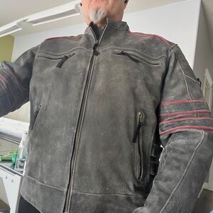 Leather biker jacket, heavy duty, XXL, brand - Jackets4Bikes